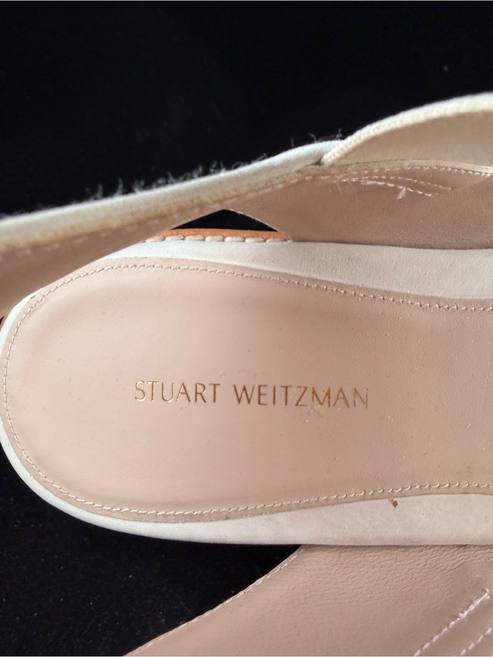 Stuart Weitzman Blush cream color Leather Slingback Mules